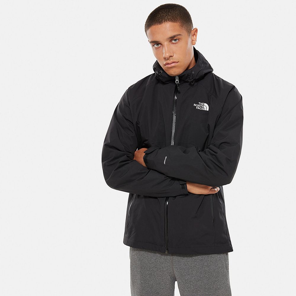 The North Face Hooded Jacket Mens Australia - The North Face Stratos Black Hiking (VKJ-127365)